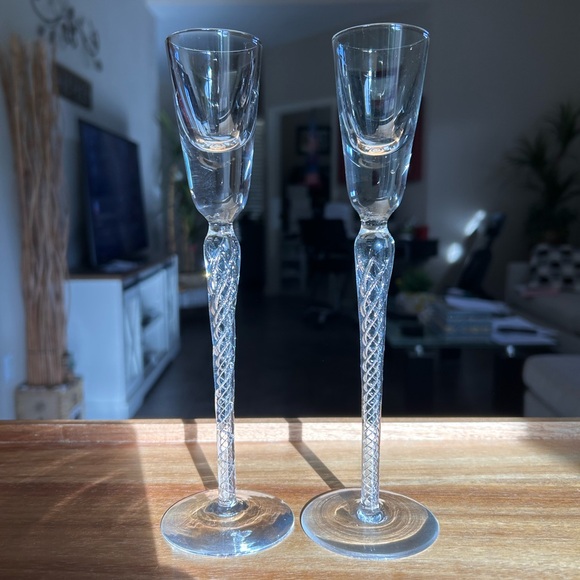 Crystalex Other - 2 Bohemia Crystal Crystalex Boc 270 Air Twist Aperitif/Cordial Glasses